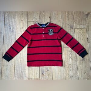 Polo Ralph Lauren Red and Black Stripe Henley Shirt size 5